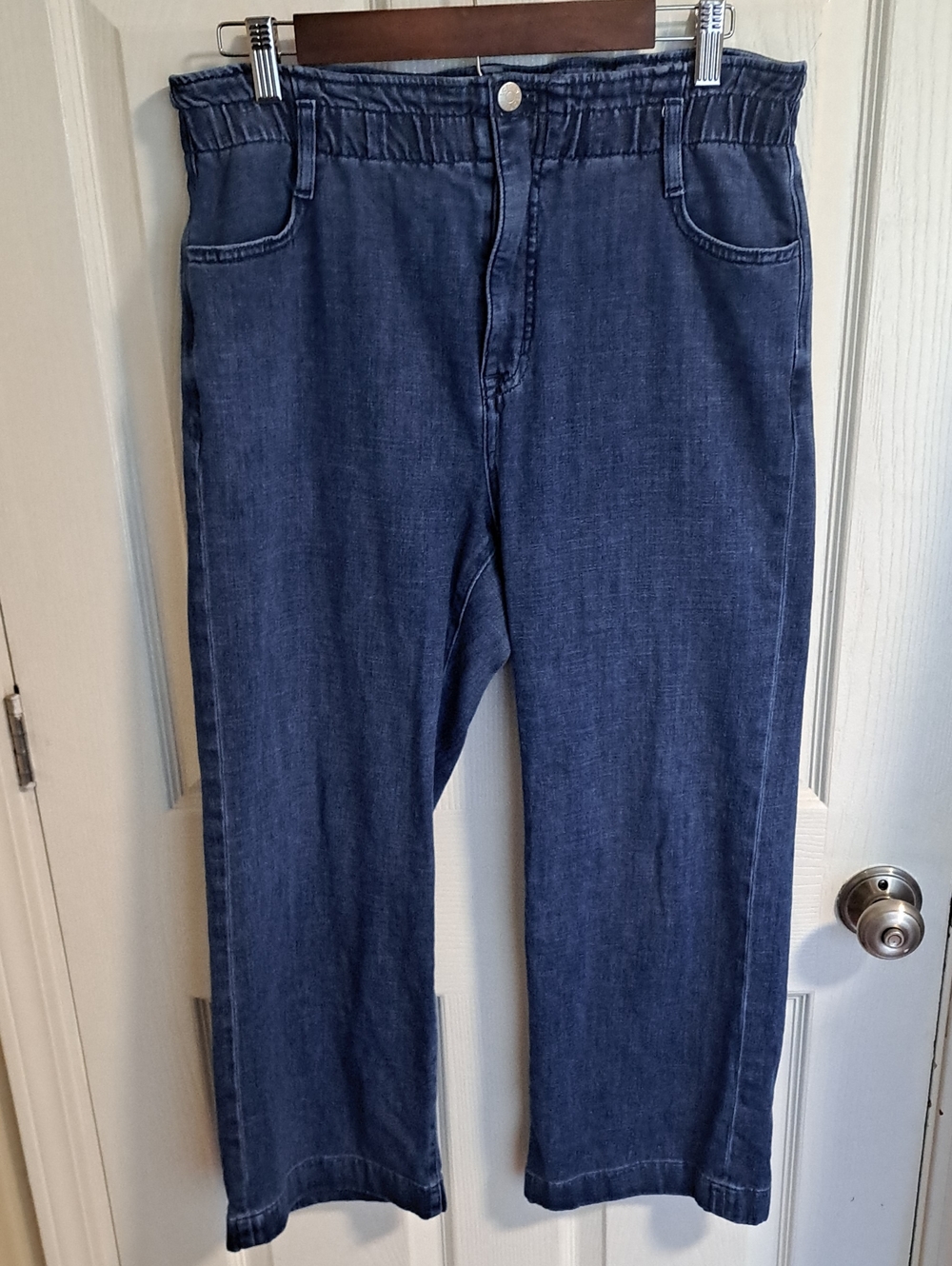 J. Crew Dark Blue Cropped Straight-Leg Jeans